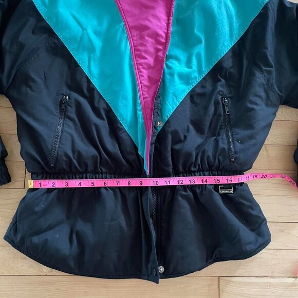 Vintage 80s Edelweiss Ski Jacket • Colorblock Teal Magenta Black • Retro Winter - Picture 8 of 8